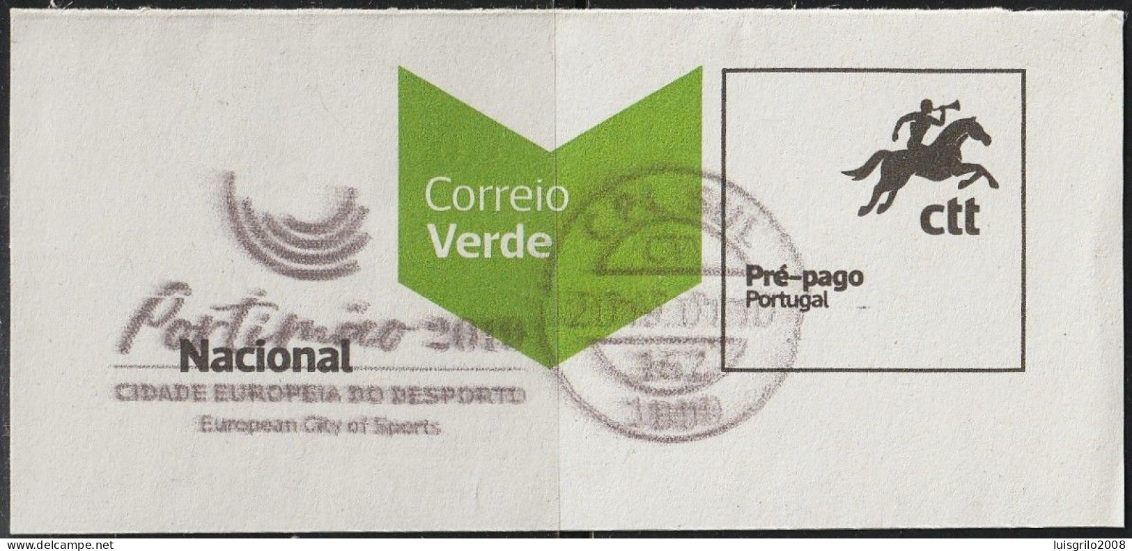 Fragment - Postmark CPL SUL . PORTIMÃO 2010 -|- Correio Verde. Pré-Pago / Prepaid Green Mail - Used Stamps