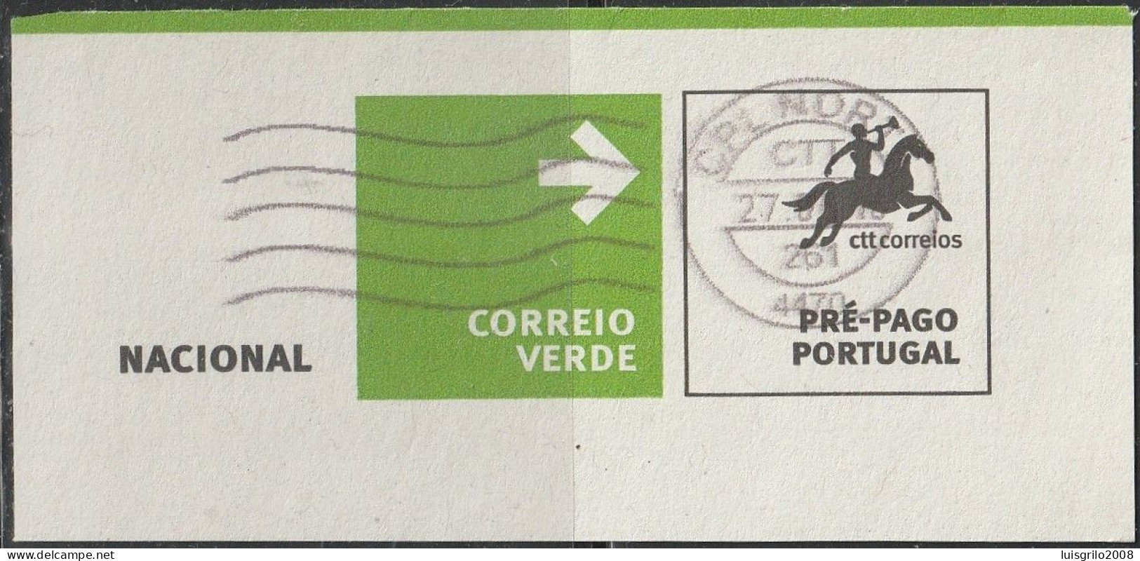 Fragment - Postmark CPL NORTE -|- Correio Verde. Pré-Pago / Prepaid Green Mail - Oblitérés