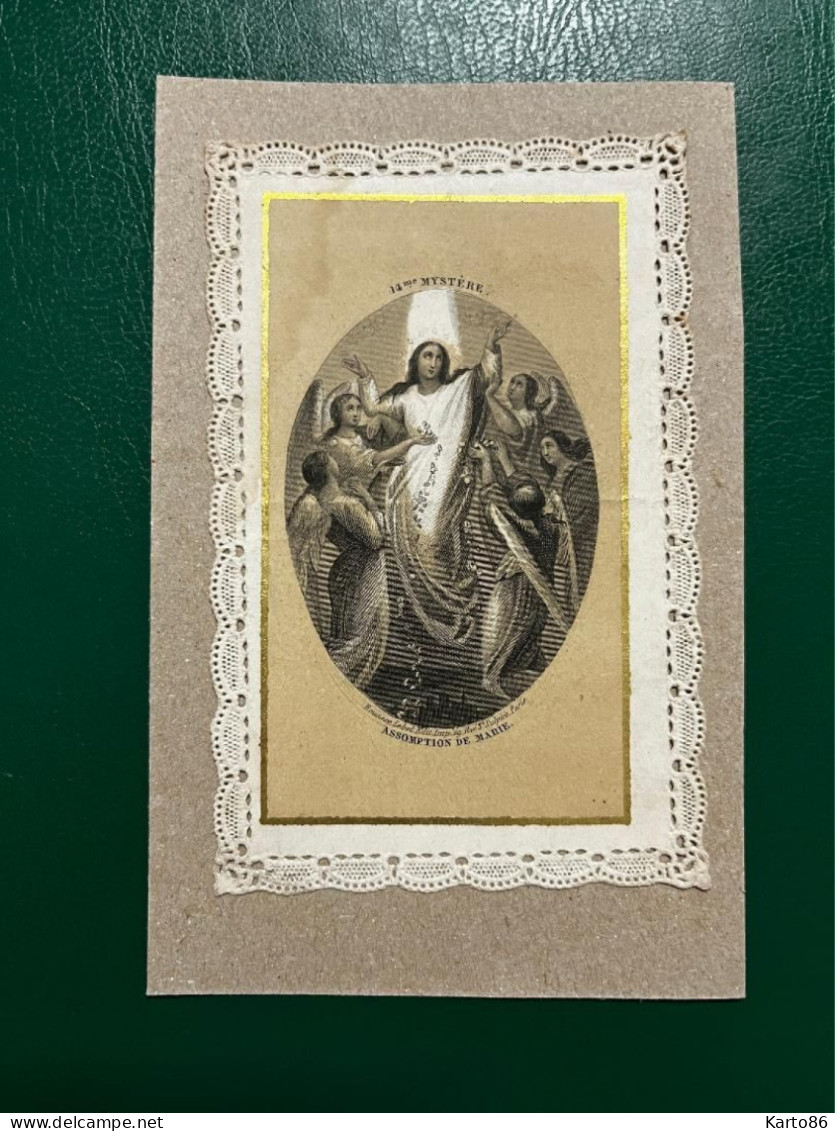 Image Pieuse XIXème Canivet Holy Card * Bouasse Lebel* 14ème Mystère Assomption Marie * Religion Croyance Christianisme - Religion & Esotérisme