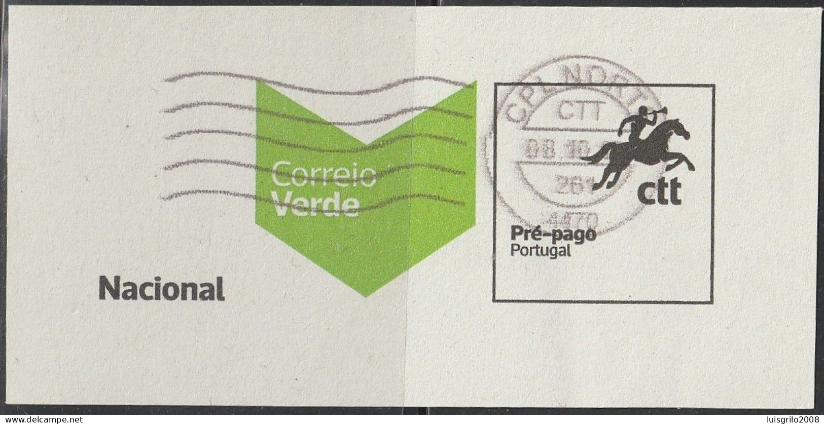 Fragment - PostmarK CPL NORTE -|- Correio Verde. Pré-Pago / Prepaid Green Mail - Used Stamps