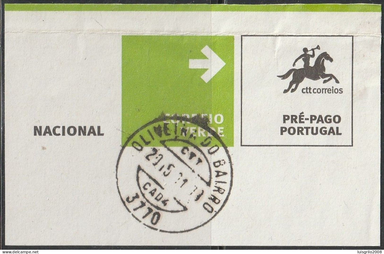 Fragment - PostmarK OLIVEIRA DO BAIRRO -|- Correio Verde. Pré-Pago / Prepaid Green Mail - Used Stamps