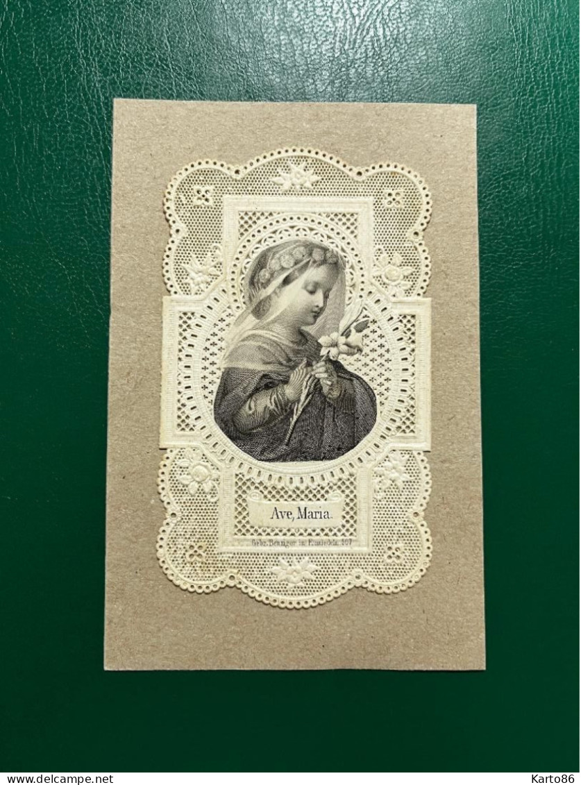 Image Pieuse XIXème Canivet Holy Card * Gebr. Benziger 507 éditeur * Ave Maria * Religion Croyance Christianisme - Religion & Esotérisme