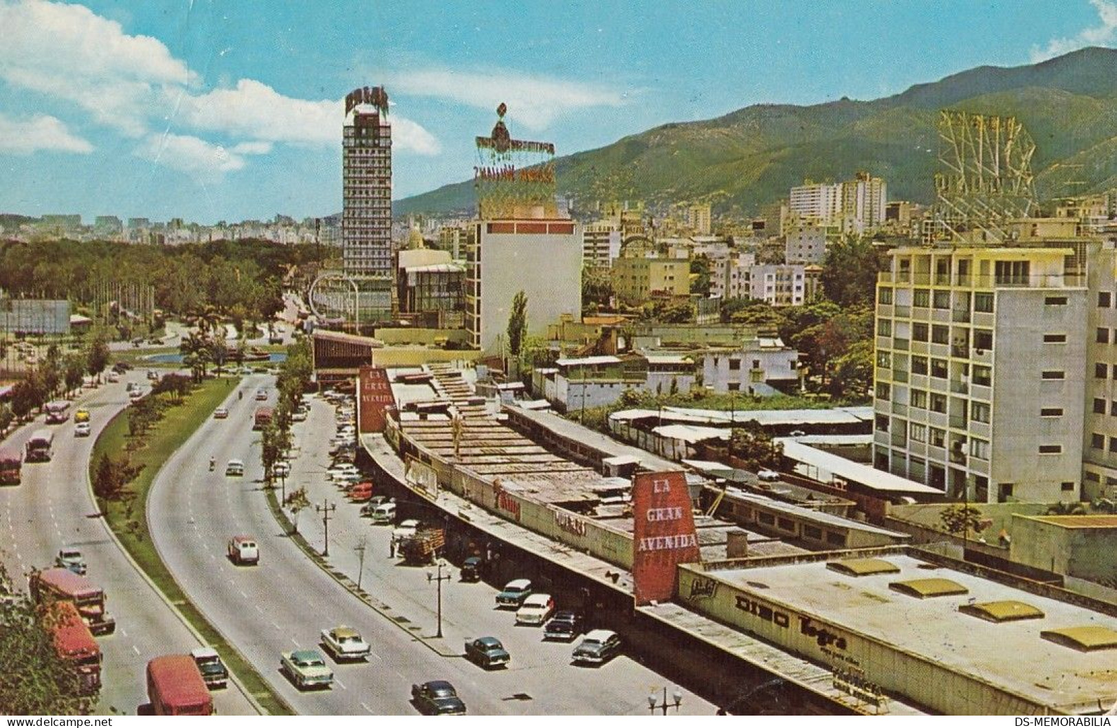 Caracas - La Gran Avenida Old Postcard 1962 - Venezuela
