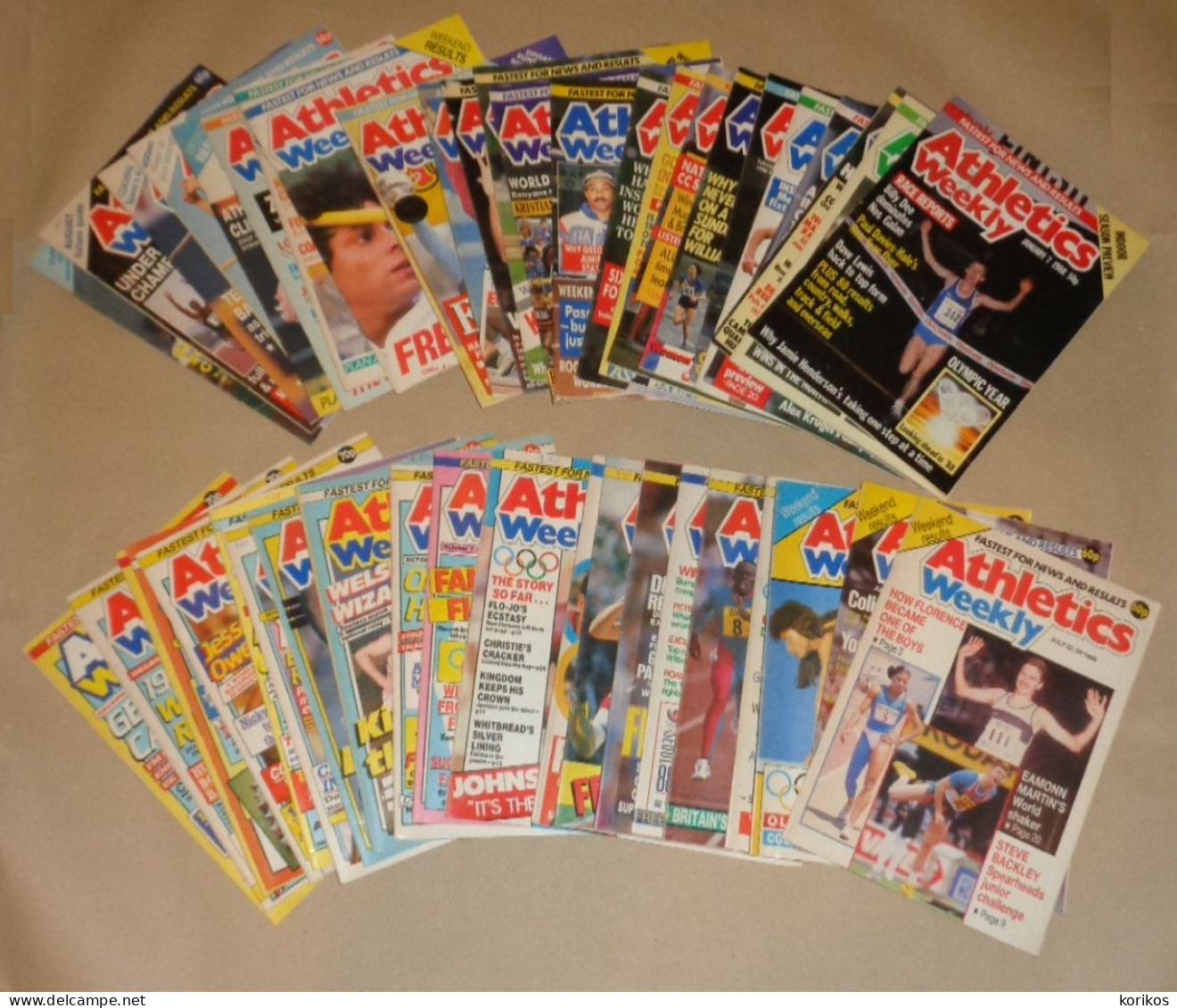 ATHLETICS WEEKLY 1988 MAGAZINE SET – LOT OF 45 OUT OF 52 – TRACK AND FIELD - 1950-Heden