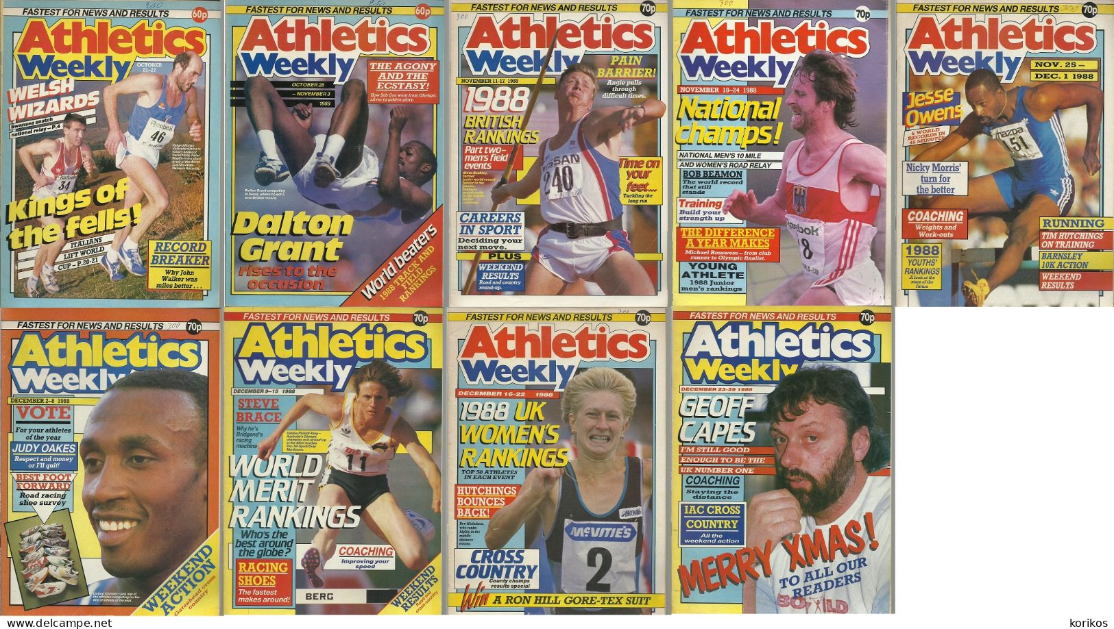 ATHLETICS WEEKLY 1988 MAGAZINE SET – LOT OF 45 OUT OF 52 – TRACK AND FIELD - 1950-Now