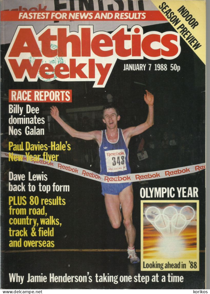 ATHLETICS WEEKLY 1988 MAGAZINE SET – LOT OF 45 OUT OF 52 – TRACK AND FIELD