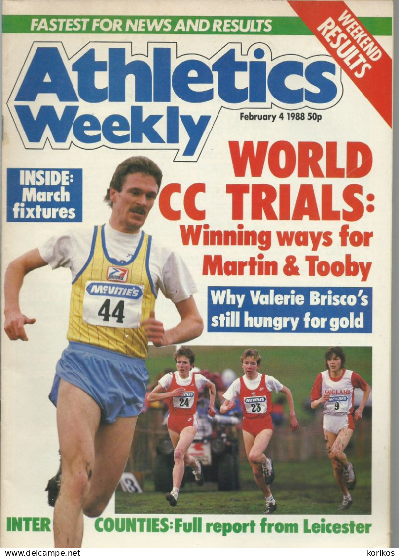 ATHLETICS WEEKLY 1988 MAGAZINE SET – LOT OF 45 OUT OF 52 – TRACK AND FIELD