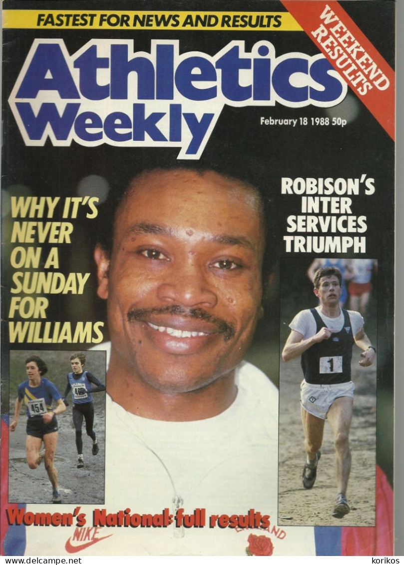 ATHLETICS WEEKLY 1988 MAGAZINE SET – LOT OF 45 OUT OF 52 – TRACK AND FIELD