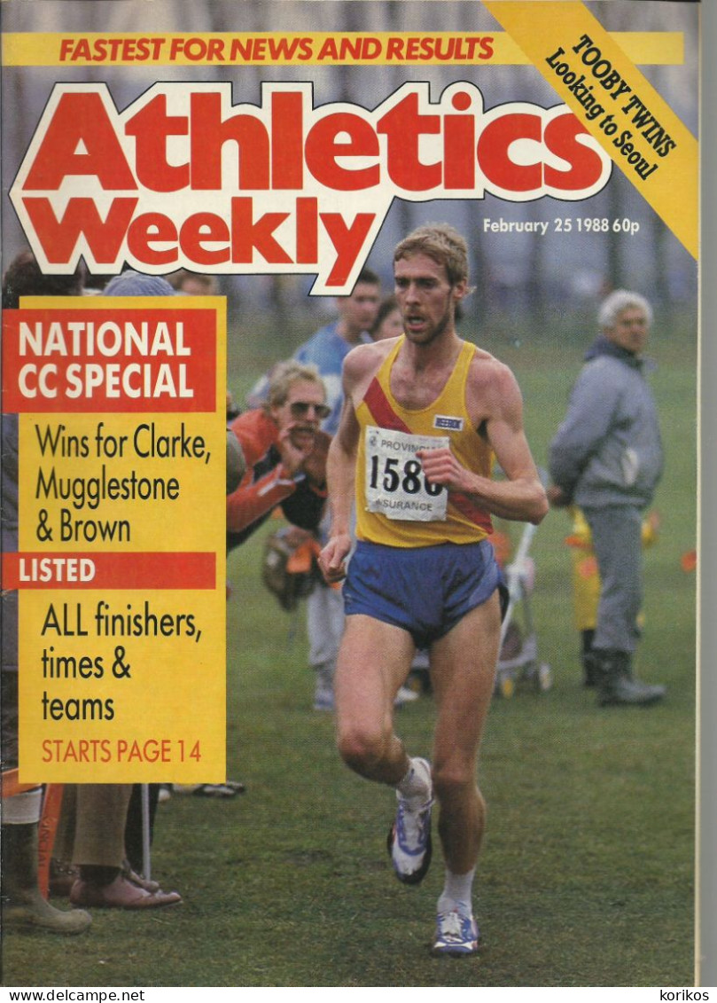 ATHLETICS WEEKLY 1988 MAGAZINE SET – LOT OF 45 OUT OF 52 – TRACK AND FIELD
