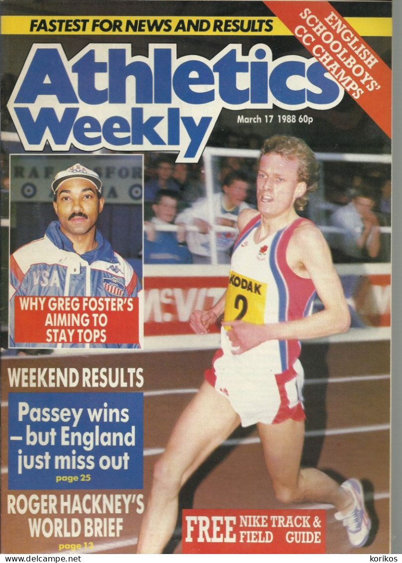 ATHLETICS WEEKLY 1988 MAGAZINE SET – LOT OF 45 OUT OF 52 – TRACK AND FIELD