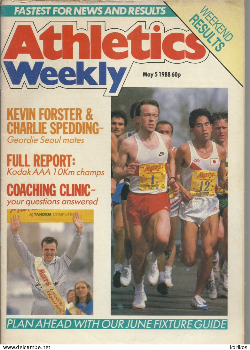 ATHLETICS WEEKLY 1988 MAGAZINE SET – LOT OF 45 OUT OF 52 – TRACK AND FIELD