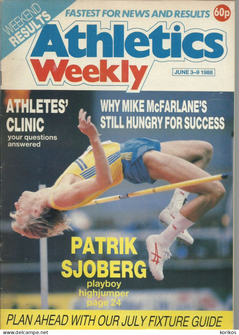 ATHLETICS WEEKLY 1988 MAGAZINE SET – LOT OF 45 OUT OF 52 – TRACK AND FIELD