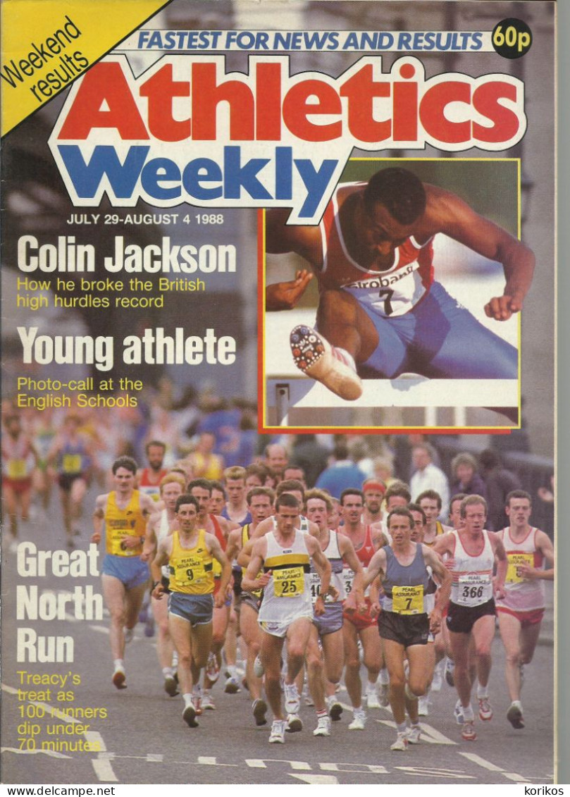 ATHLETICS WEEKLY 1988 MAGAZINE SET – LOT OF 45 OUT OF 52 – TRACK AND FIELD