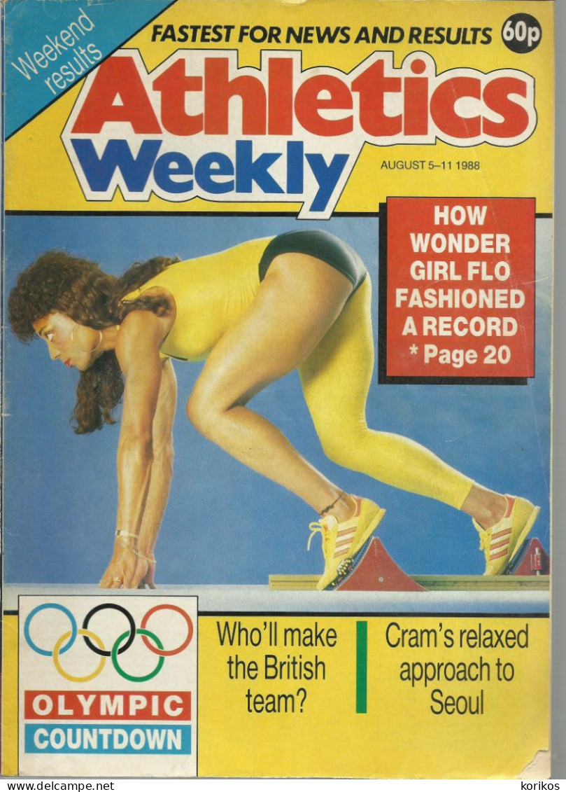 ATHLETICS WEEKLY 1988 MAGAZINE SET – LOT OF 45 OUT OF 52 – TRACK AND FIELD