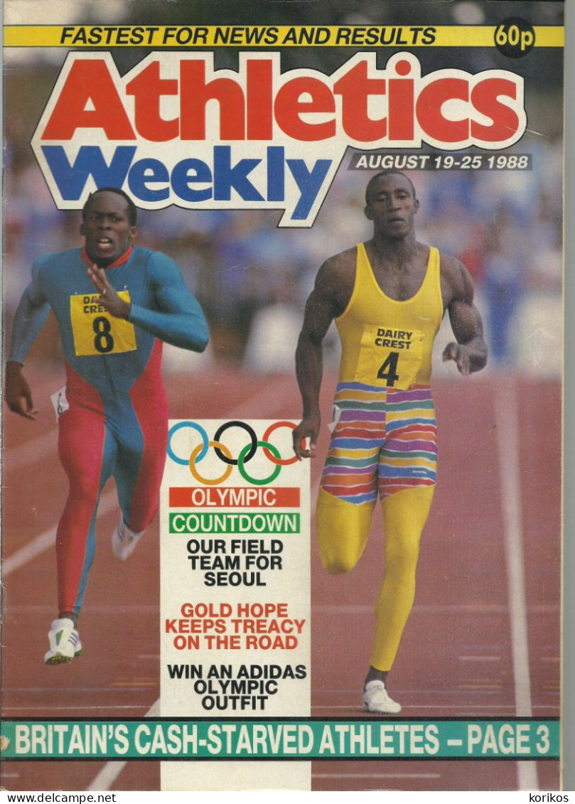 ATHLETICS WEEKLY 1988 MAGAZINE SET – LOT OF 45 OUT OF 52 – TRACK AND FIELD