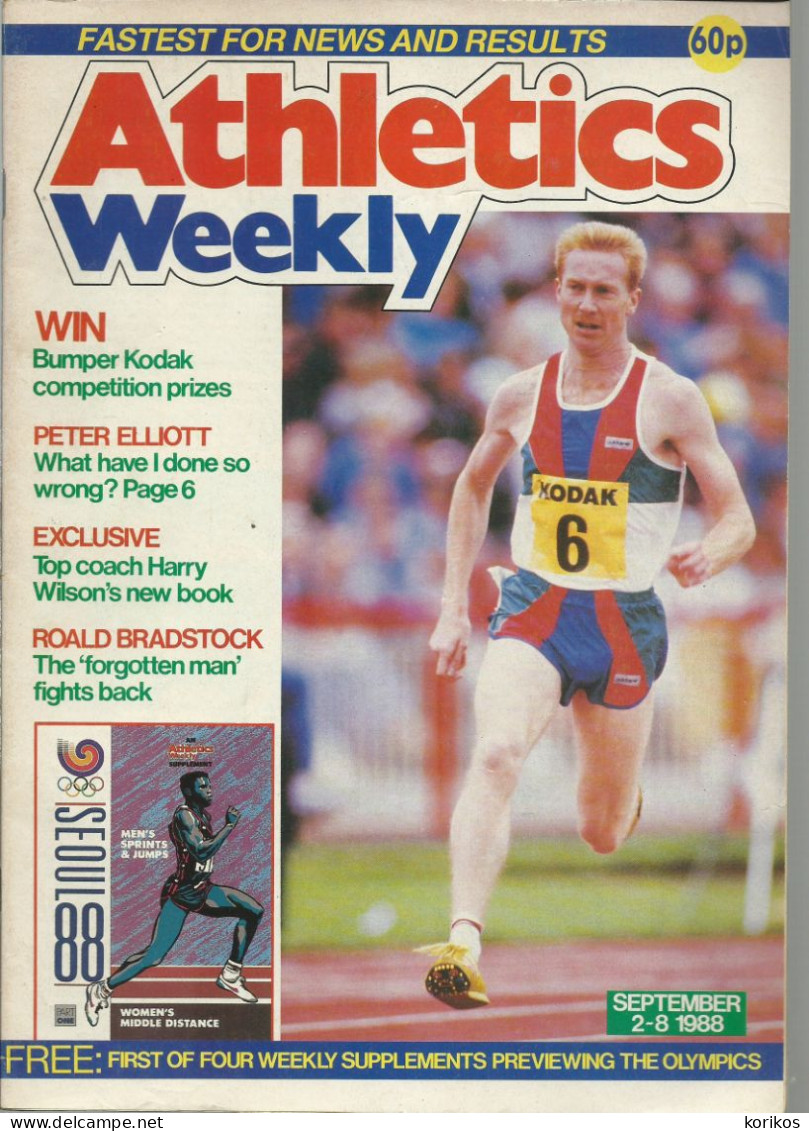 ATHLETICS WEEKLY 1988 MAGAZINE SET – LOT OF 45 OUT OF 52 – TRACK AND FIELD