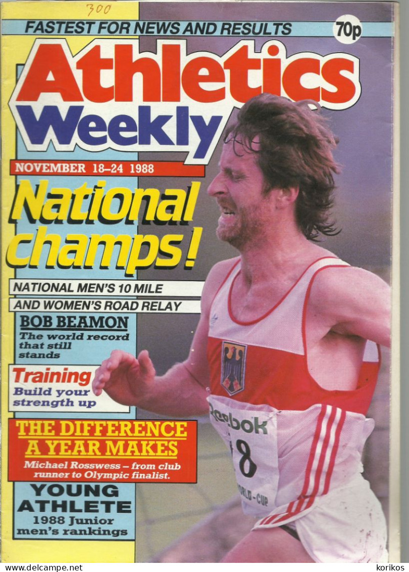 ATHLETICS WEEKLY 1988 MAGAZINE SET – LOT OF 45 OUT OF 52 – TRACK AND FIELD