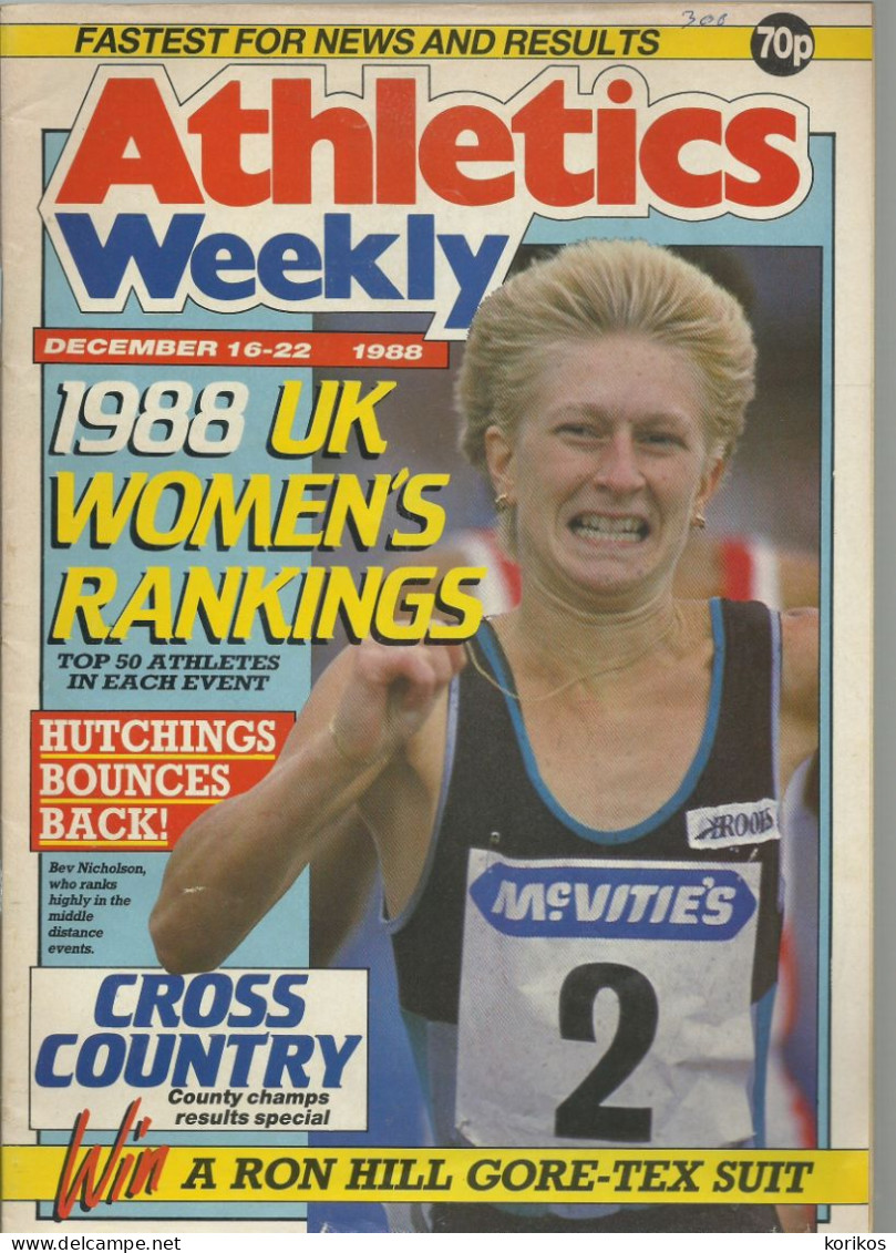 ATHLETICS WEEKLY 1988 MAGAZINE SET – LOT OF 45 OUT OF 52 – TRACK AND FIELD