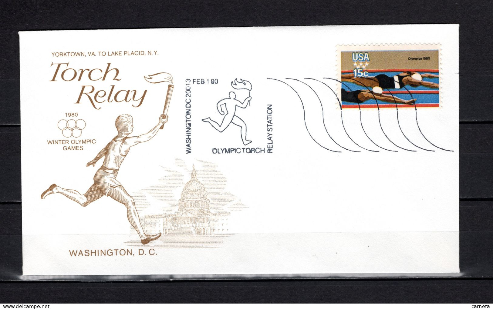 ETATS UNIS D'AMERIQUE N° 1254   OBLITERE SUR ENVELOPPE JEUX OLYMPIQUES LAKE PLACID - Schmuck-FDC