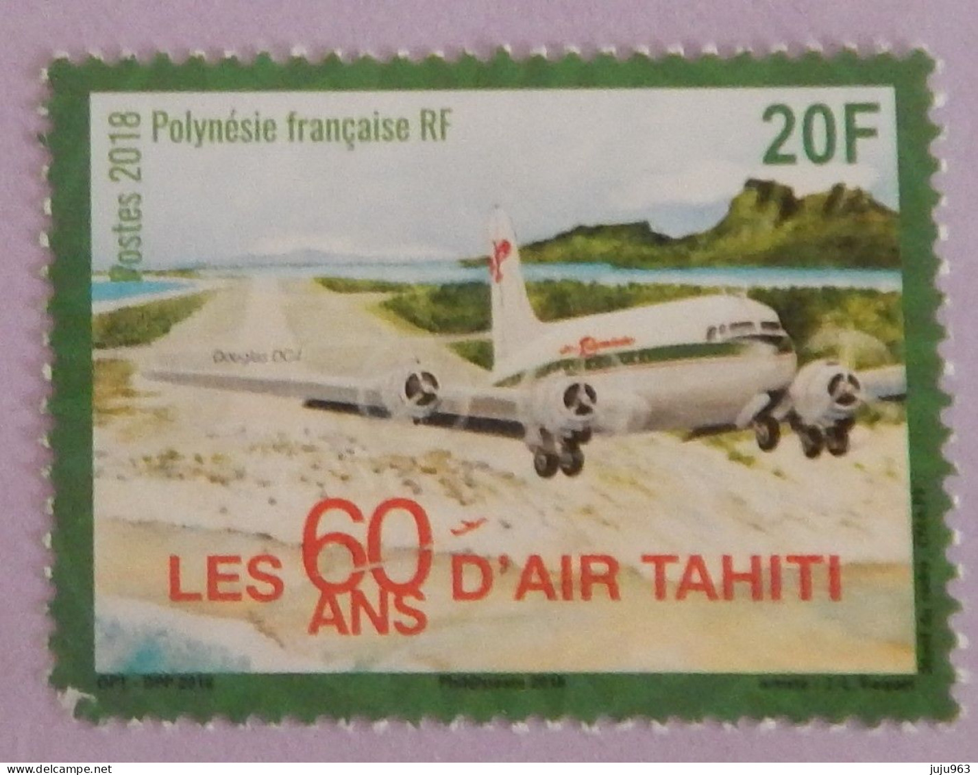 POLYNESIE FRANCAISE  YT 1177 NEUF**MNH "LES 60 ANS D'AIR HAITI" ANNÉE 2018 - Neufs