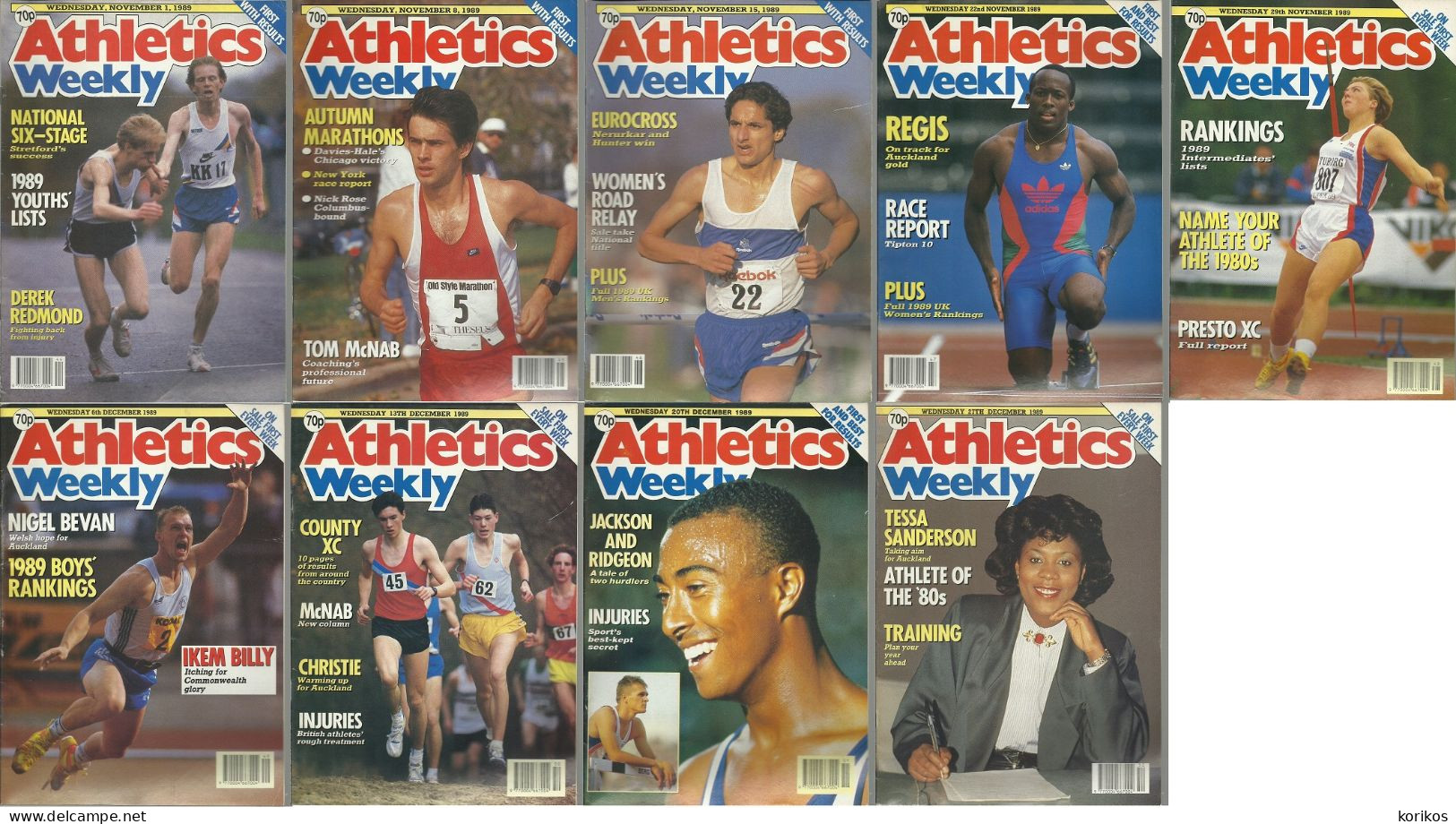 ATHLETICS WEEKLY 1989 MAGAZINE SET – LOT OF 51 OUT OF 53 – TRACK AND FIELD - 1950-Heden