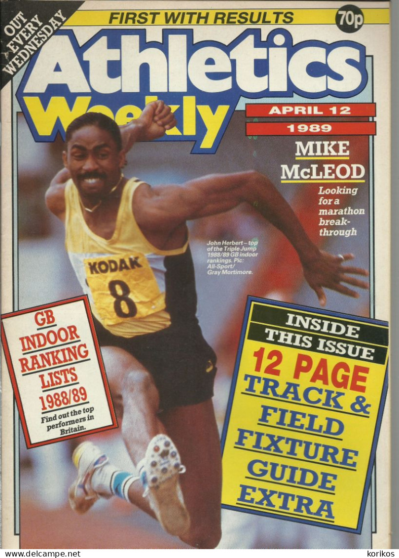 ATHLETICS WEEKLY 1989 MAGAZINE SET – LOT OF 51 OUT OF 53 – TRACK AND FIELD