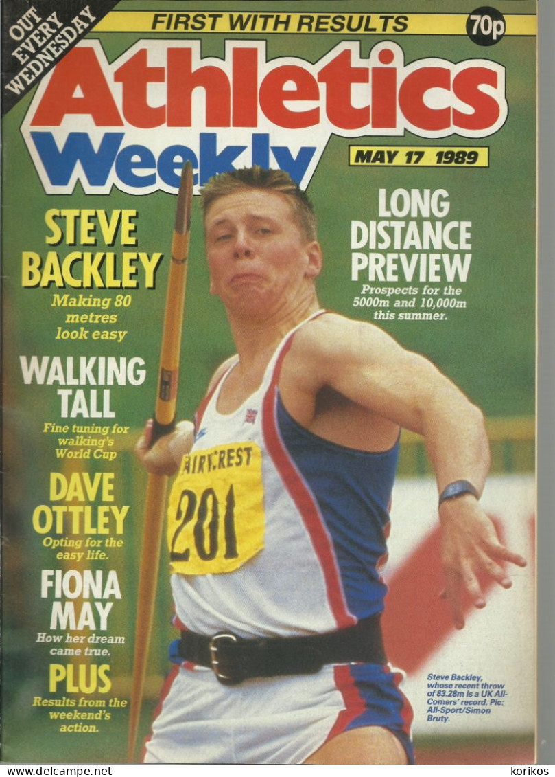 ATHLETICS WEEKLY 1989 MAGAZINE SET – LOT OF 51 OUT OF 53 – TRACK AND FIELD