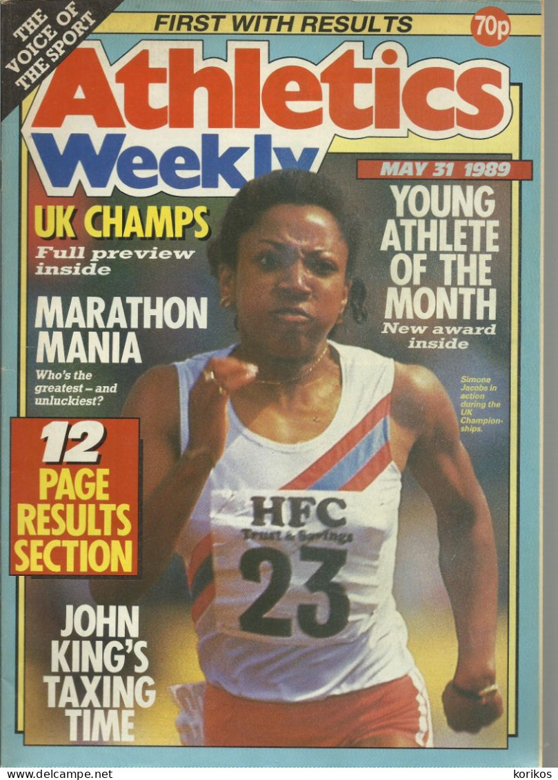 ATHLETICS WEEKLY 1989 MAGAZINE SET – LOT OF 51 OUT OF 53 – TRACK AND FIELD