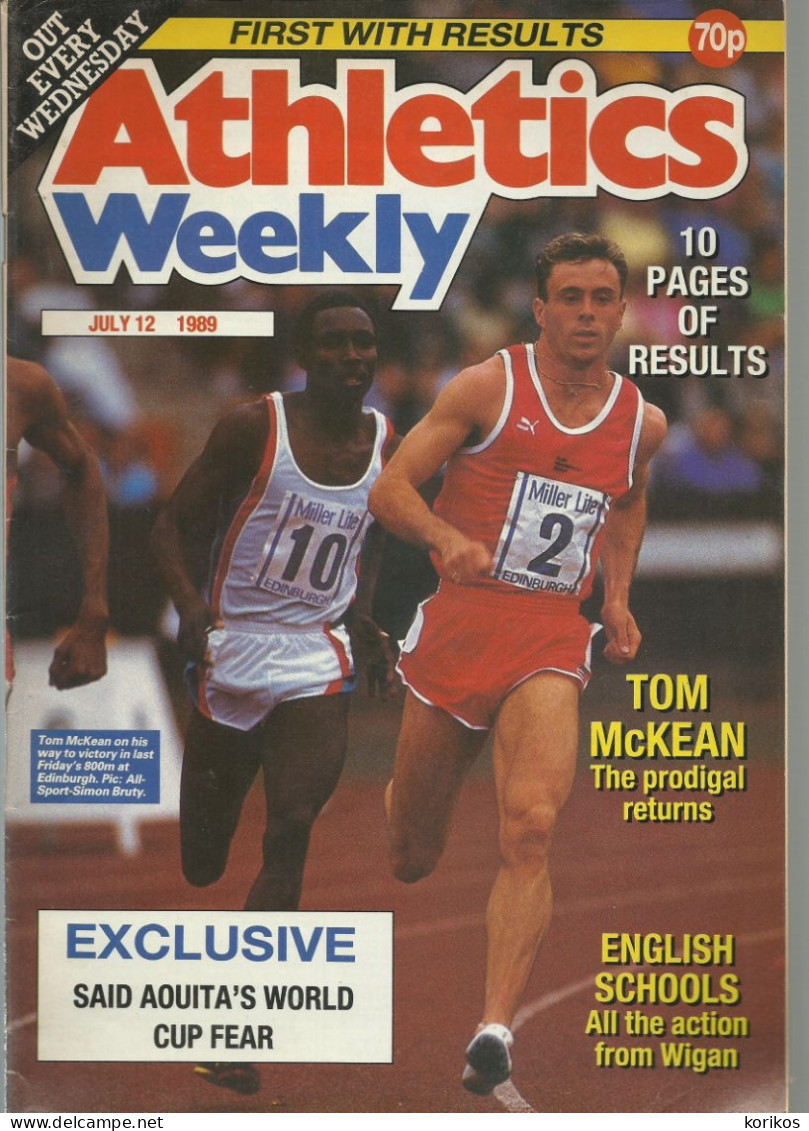 ATHLETICS WEEKLY 1989 MAGAZINE SET – LOT OF 51 OUT OF 53 – TRACK AND FIELD