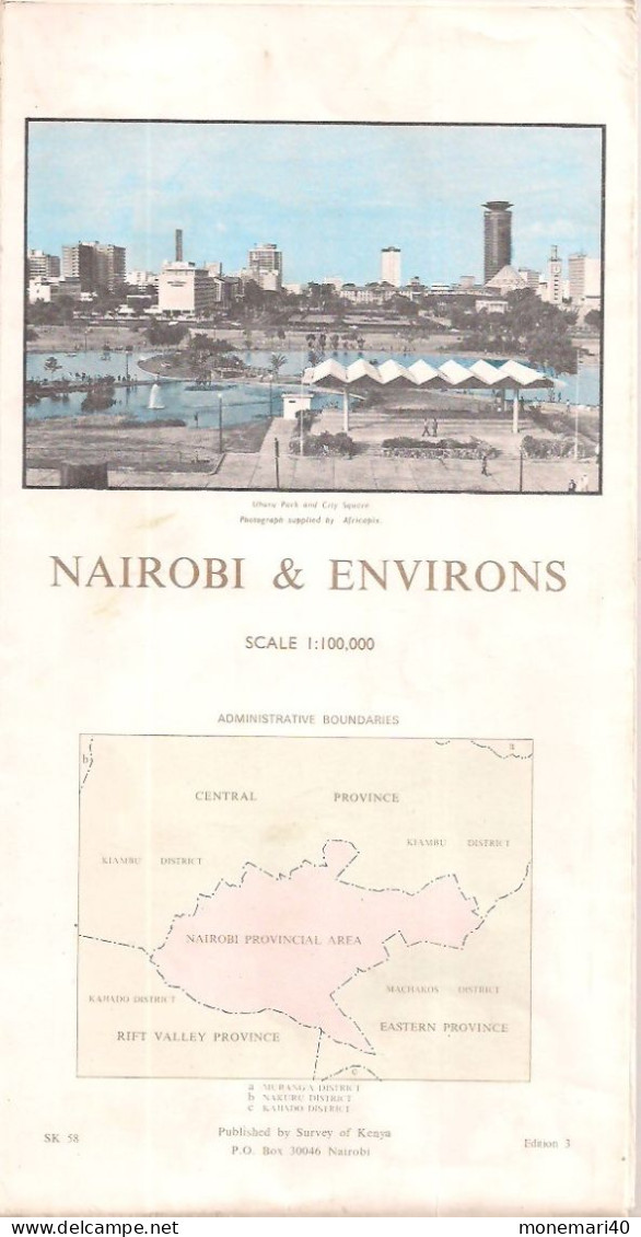 KENYA - NAIROBI & ENVIRONS - ÉCHELLE :1:100.000. - Cartes Géographiques