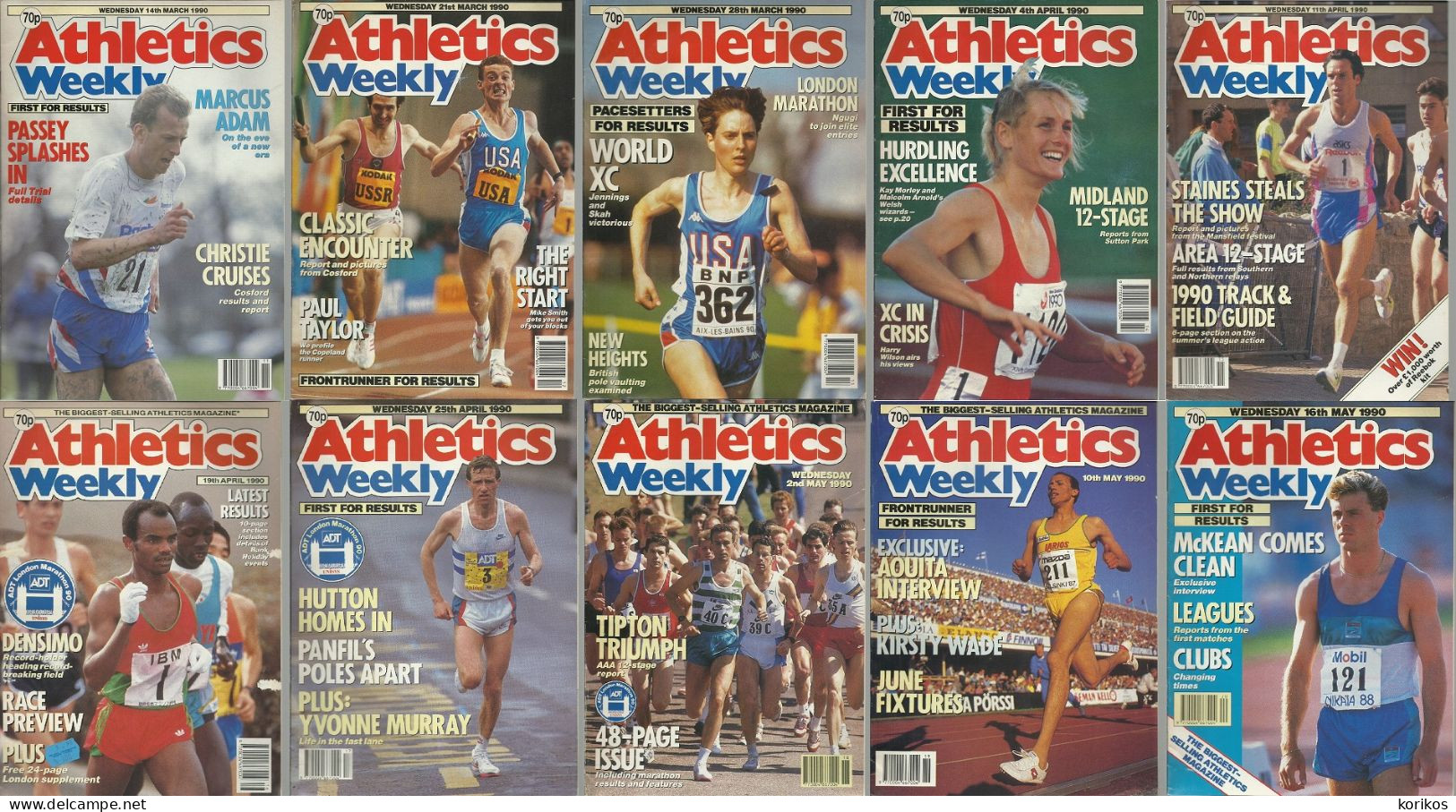 ATHLETICS WEEKLY 1990 MAGAZINE SET – LOT OF 50 OUT OF 52 – TRACK AND FIELD - 1950-Aujourd'hui