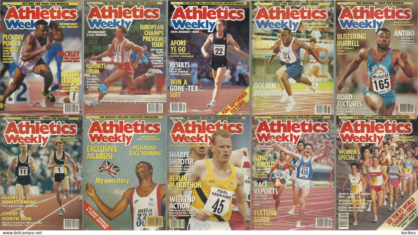 ATHLETICS WEEKLY 1990 MAGAZINE SET – LOT OF 50 OUT OF 52 – TRACK AND FIELD - 1950-Aujourd'hui