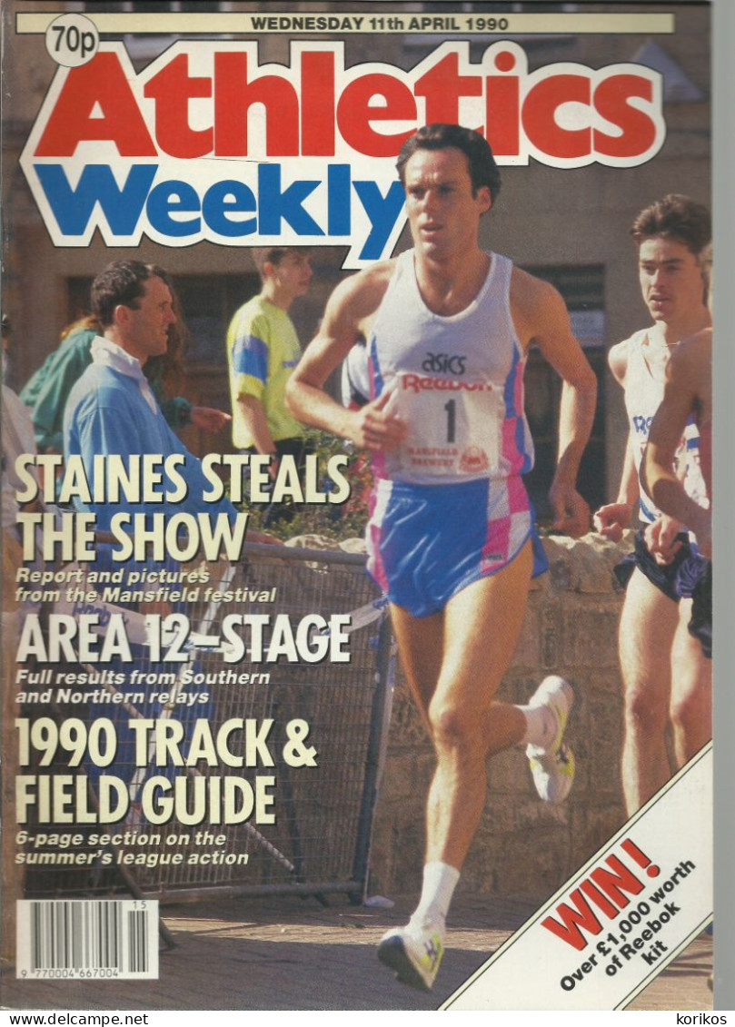 ATHLETICS WEEKLY 1990 MAGAZINE SET – LOT OF 50 OUT OF 52 – TRACK AND FIELD