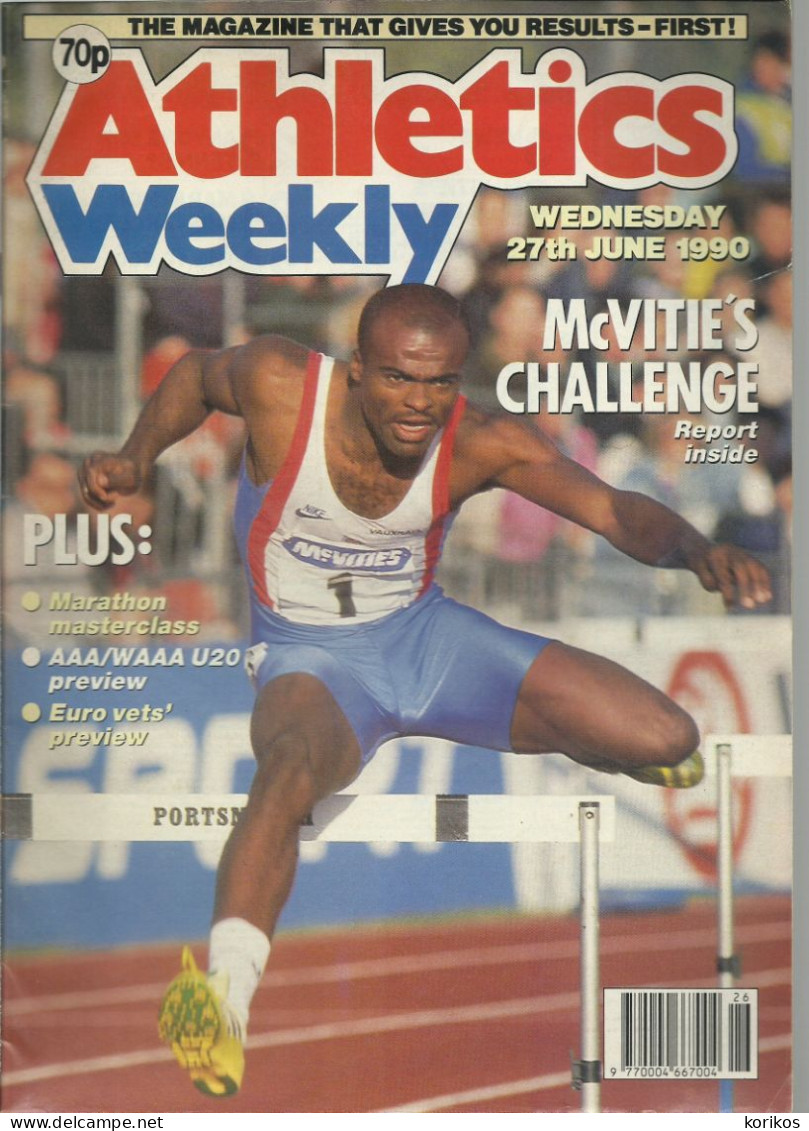 ATHLETICS WEEKLY 1990 MAGAZINE SET – LOT OF 50 OUT OF 52 – TRACK AND FIELD