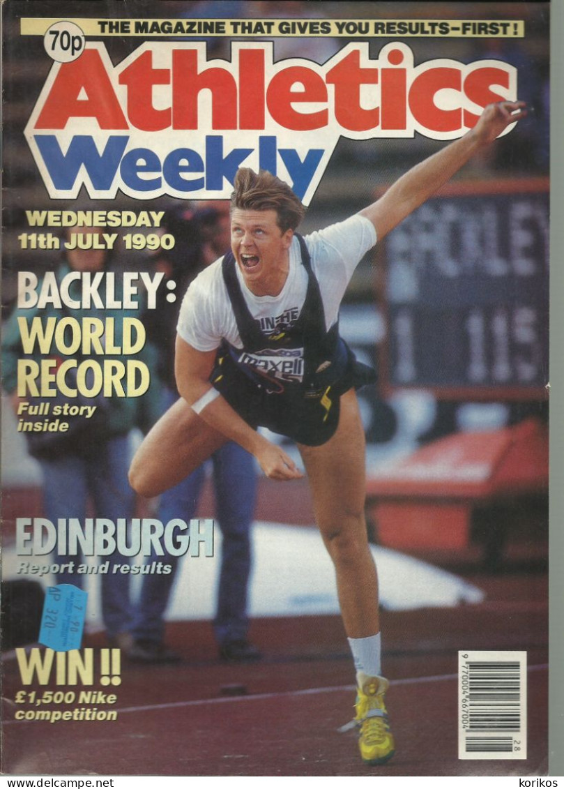 ATHLETICS WEEKLY 1990 MAGAZINE SET – LOT OF 50 OUT OF 52 – TRACK AND FIELD