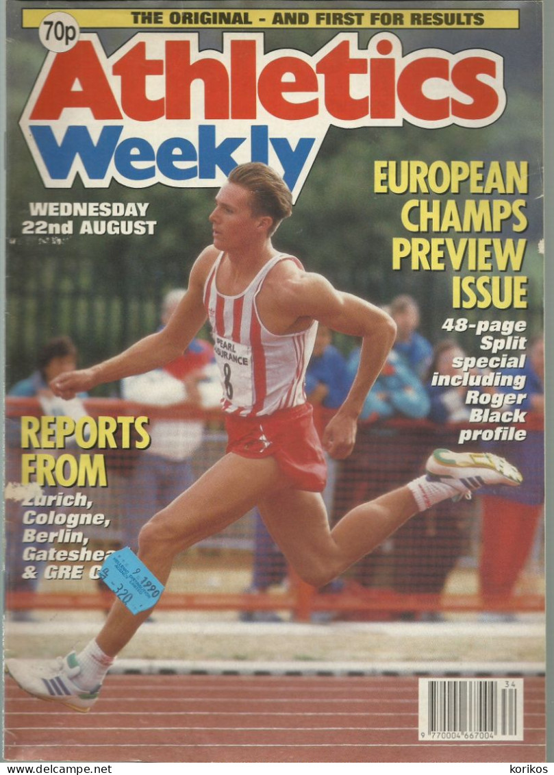 ATHLETICS WEEKLY 1990 MAGAZINE SET – LOT OF 50 OUT OF 52 – TRACK AND FIELD