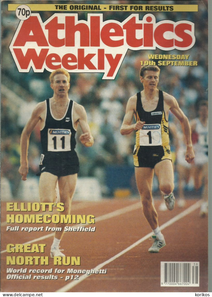 ATHLETICS WEEKLY 1990 MAGAZINE SET – LOT OF 50 OUT OF 52 – TRACK AND FIELD