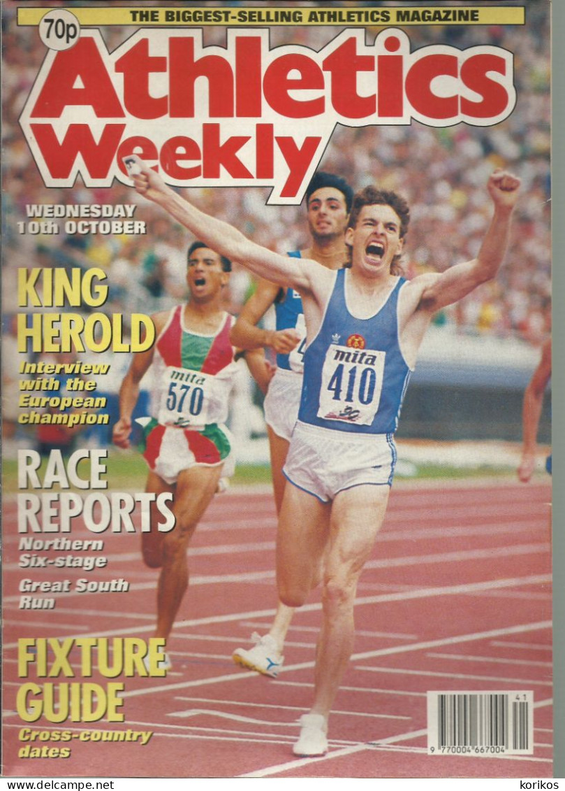 ATHLETICS WEEKLY 1990 MAGAZINE SET – LOT OF 50 OUT OF 52 – TRACK AND FIELD