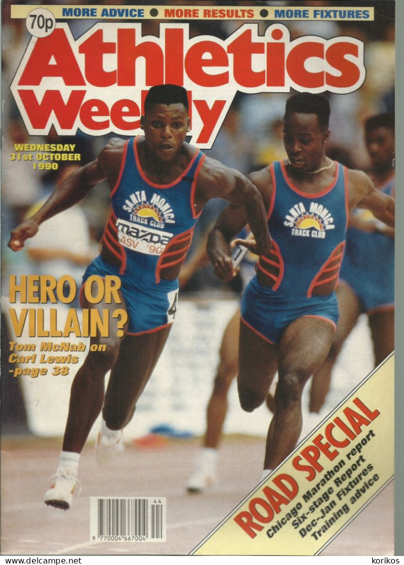 ATHLETICS WEEKLY 1990 MAGAZINE SET – LOT OF 50 OUT OF 52 – TRACK AND FIELD