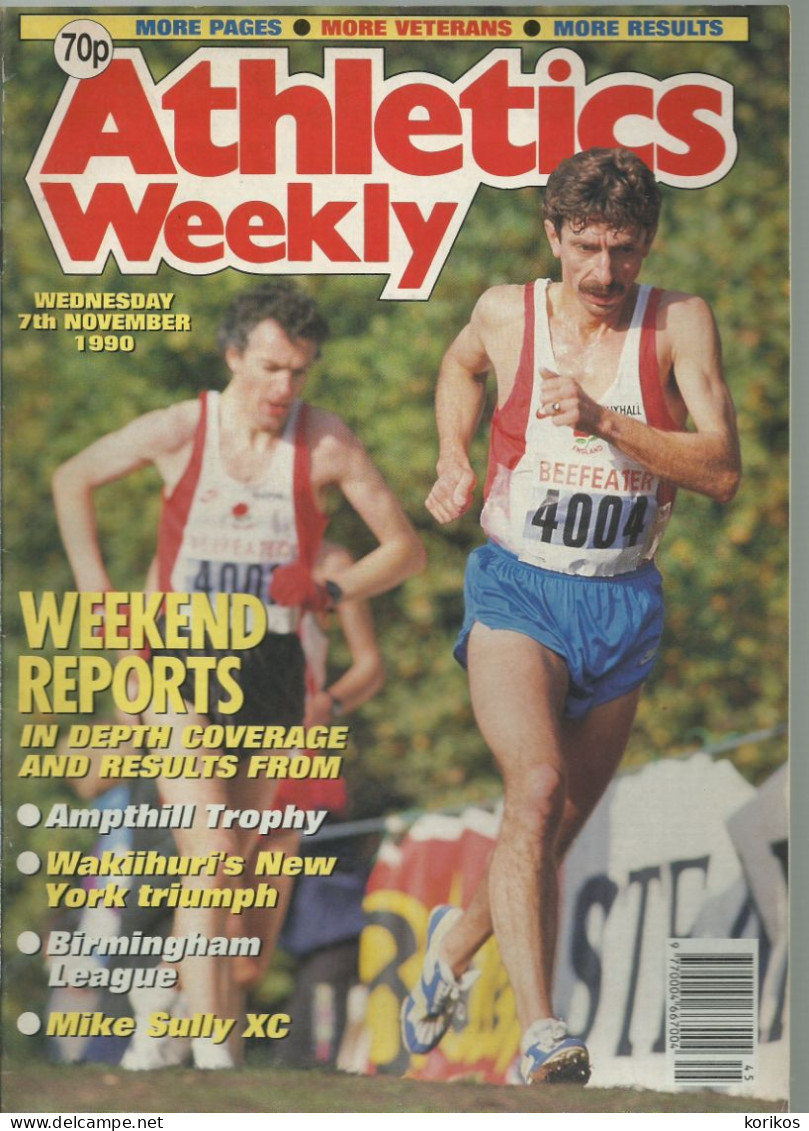 ATHLETICS WEEKLY 1990 MAGAZINE SET – LOT OF 50 OUT OF 52 – TRACK AND FIELD