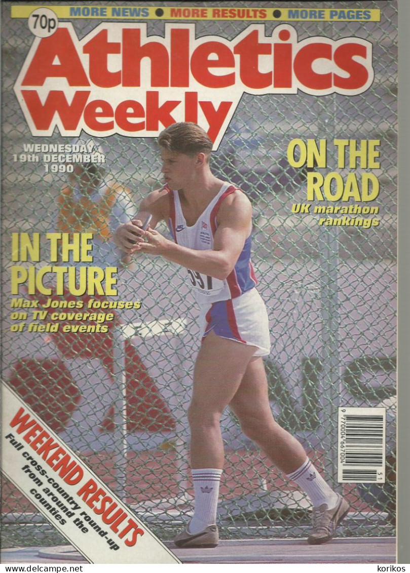 ATHLETICS WEEKLY 1990 MAGAZINE SET – LOT OF 50 OUT OF 52 – TRACK AND FIELD