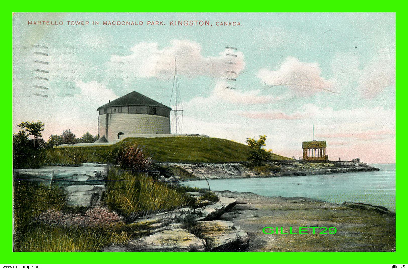 KINGSTON, ONTARIO - MARTELLO TOWER IN MACDONALD PARK - TRAVEL IN 1908 - MAHOOD BROS - - Kingston