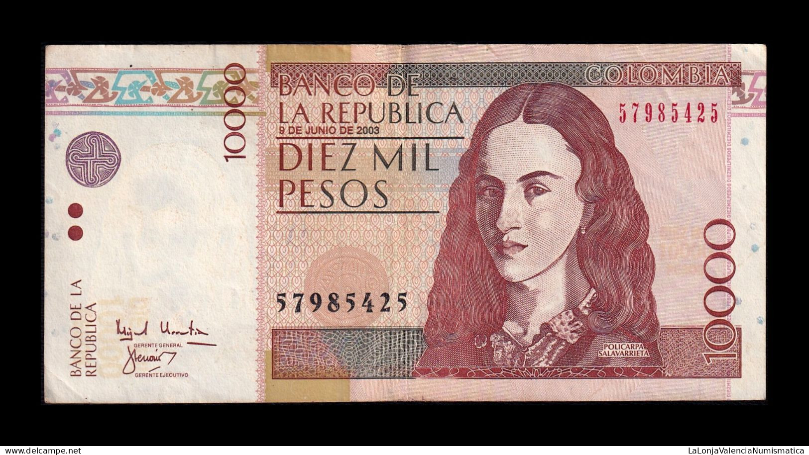 Colombia 10000 Pesos 2003 Pick 453f Mbc/+ Vf/+ - Colombia