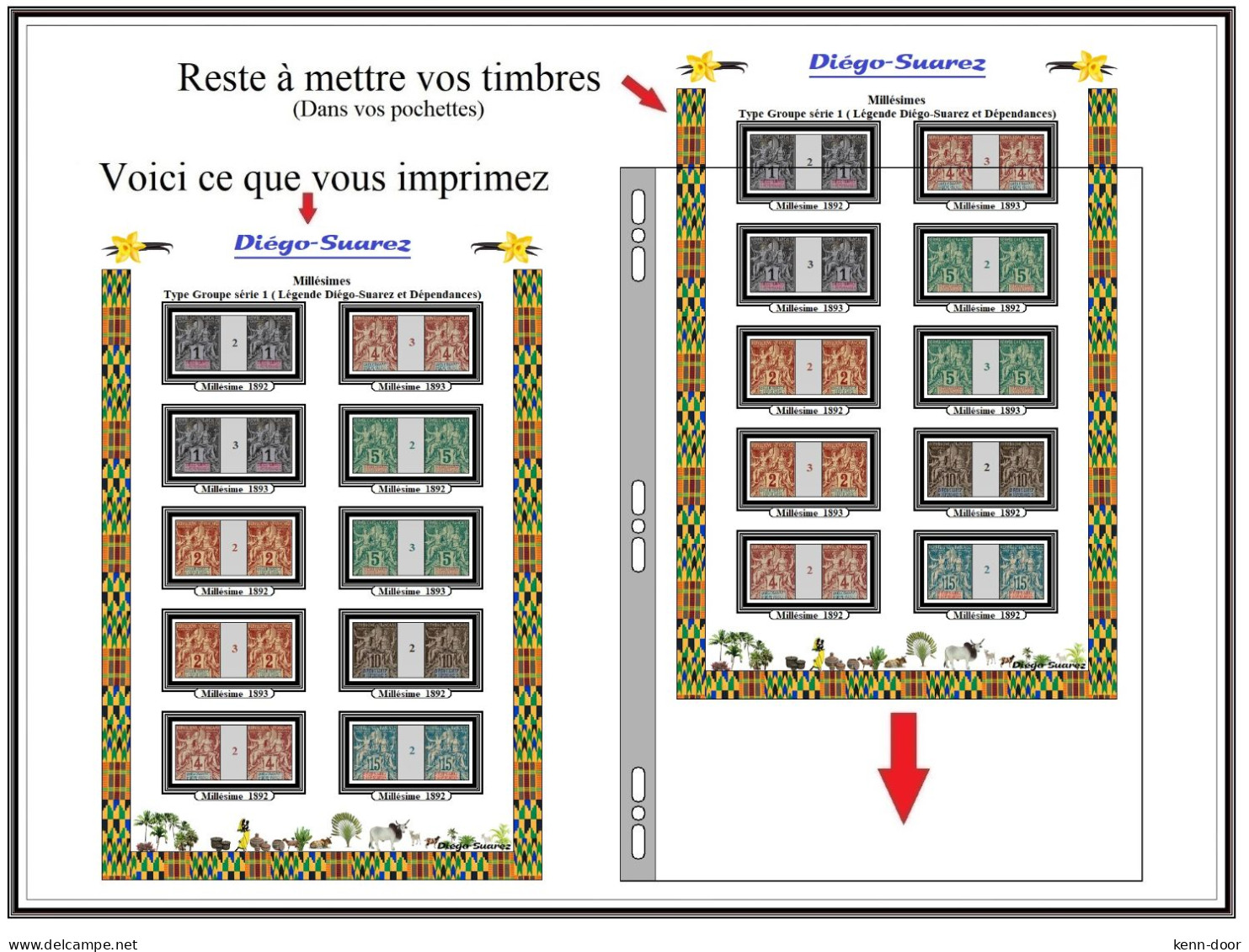 Album De Timbres à Imprimer Pour Millésimes DIEGO-SUAREZ, NOSSI-BE, SAINTE MARIE - Sonstige & Ohne Zuordnung