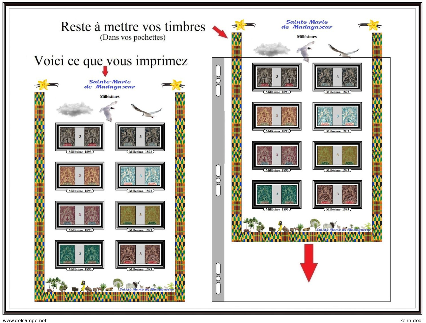 Album De Timbres à Imprimer Pour Millésimes DIEGO-SUAREZ, NOSSI-BE, SAINTE MARIE - Sonstige & Ohne Zuordnung