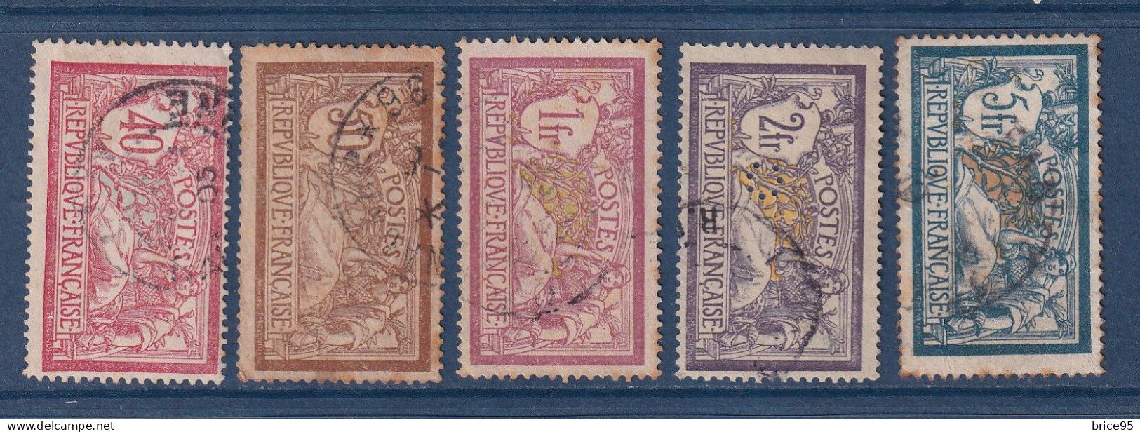 France - YT N° 119 à 123 - Oblitéré - 1900 - Usados