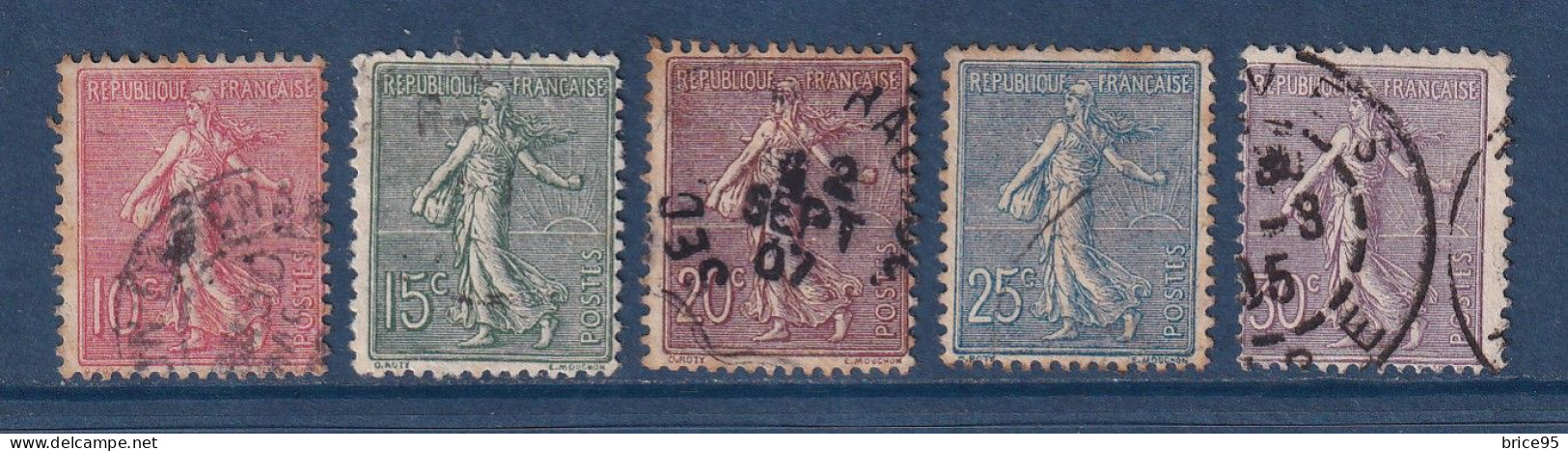 France - YT N° 129 à 133 - Oblitéré - 1903 - Usados