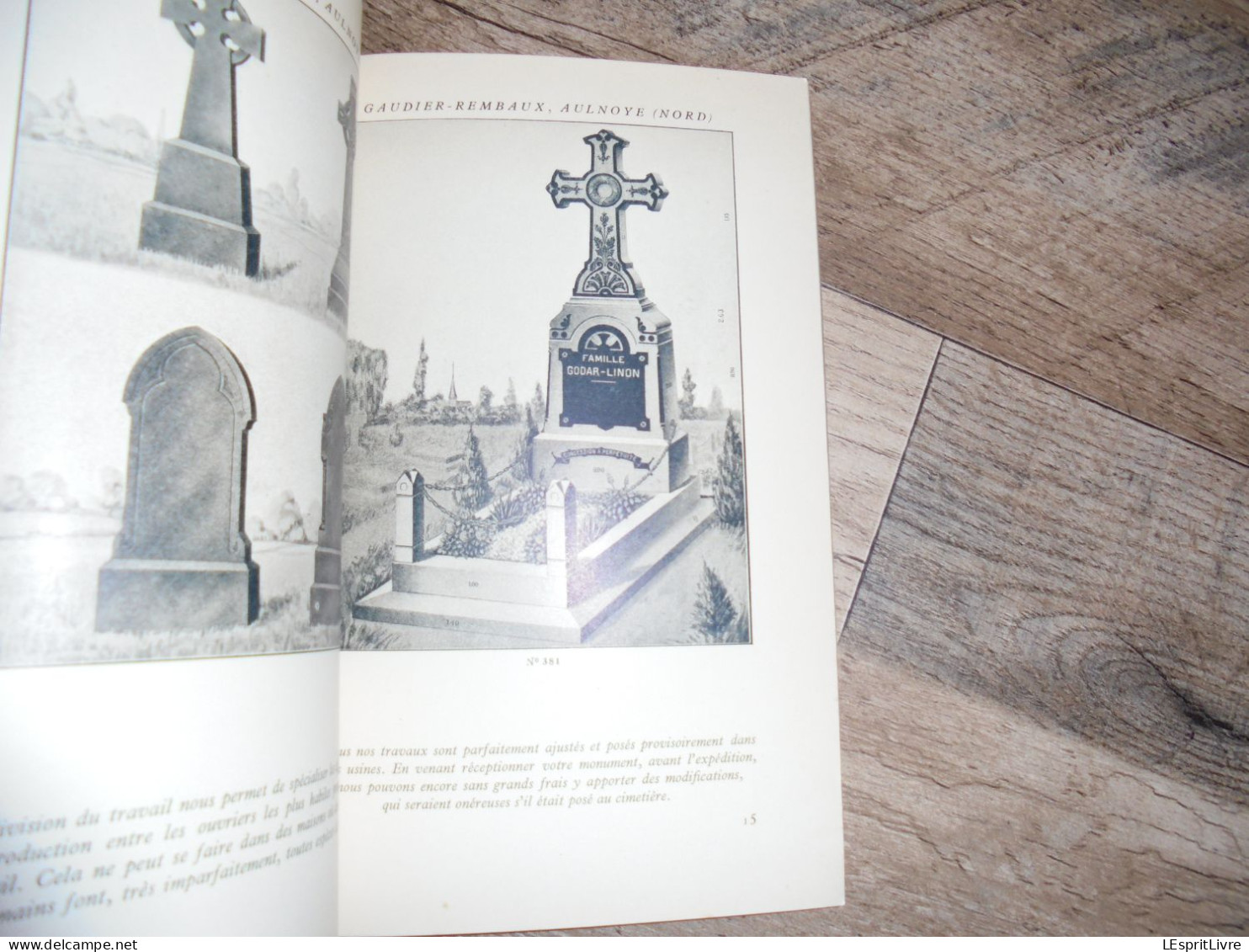 GAUDIER REMBAUX Aulnoye Monuments Funéraires Stèles Cimetières Catalogue 1925 Société Granitière Carrière Pierre Tombale