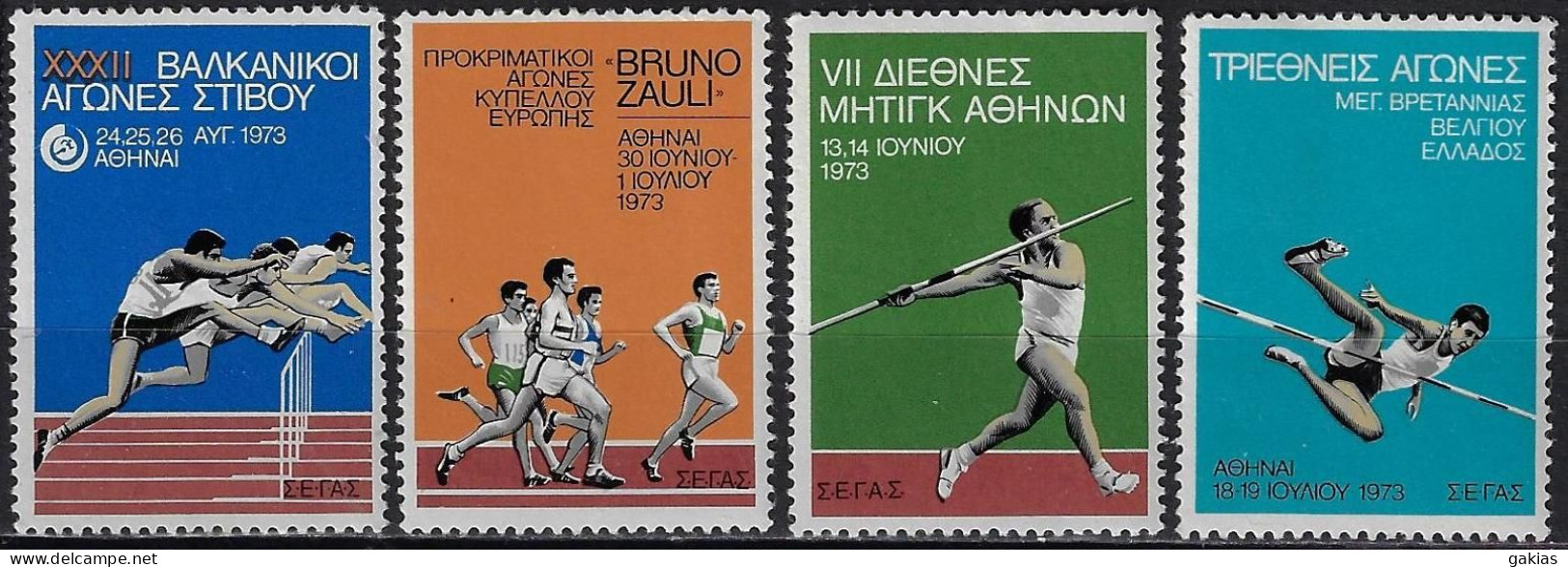 GREECE 1973, 4 LABELS EUROPEAN SPORT GAMES SEGAS(ΣΕΓΑΣ), Mint Without Gum, Complete Set. - Revenue Stamps