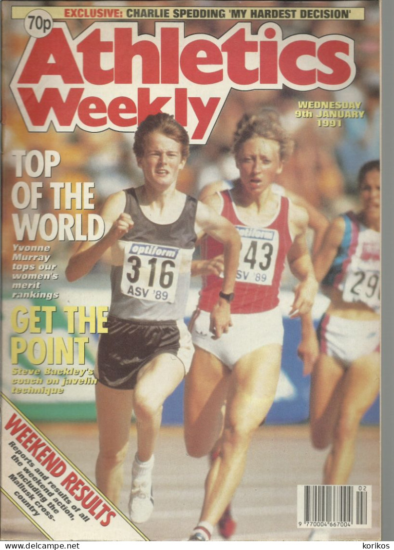 ATHLETICS WEEKLY 1991 MAGAZINE SET – LOT OF 45 OUT OF 53 – TRACK AND FIELD